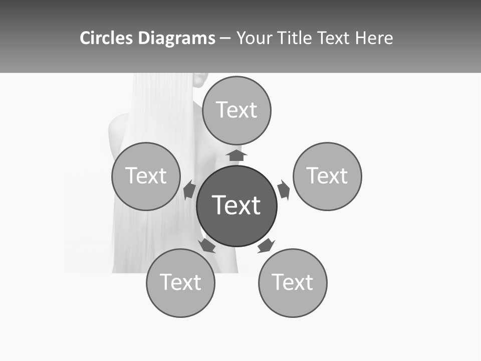 A Woman With Long Hair Is Shown In Black And White PowerPoint Template