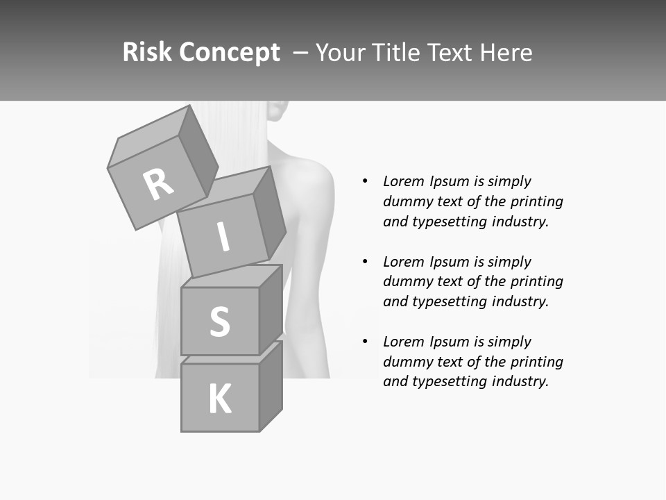 A Woman With Long Hair Is Shown In Black And White PowerPoint Template