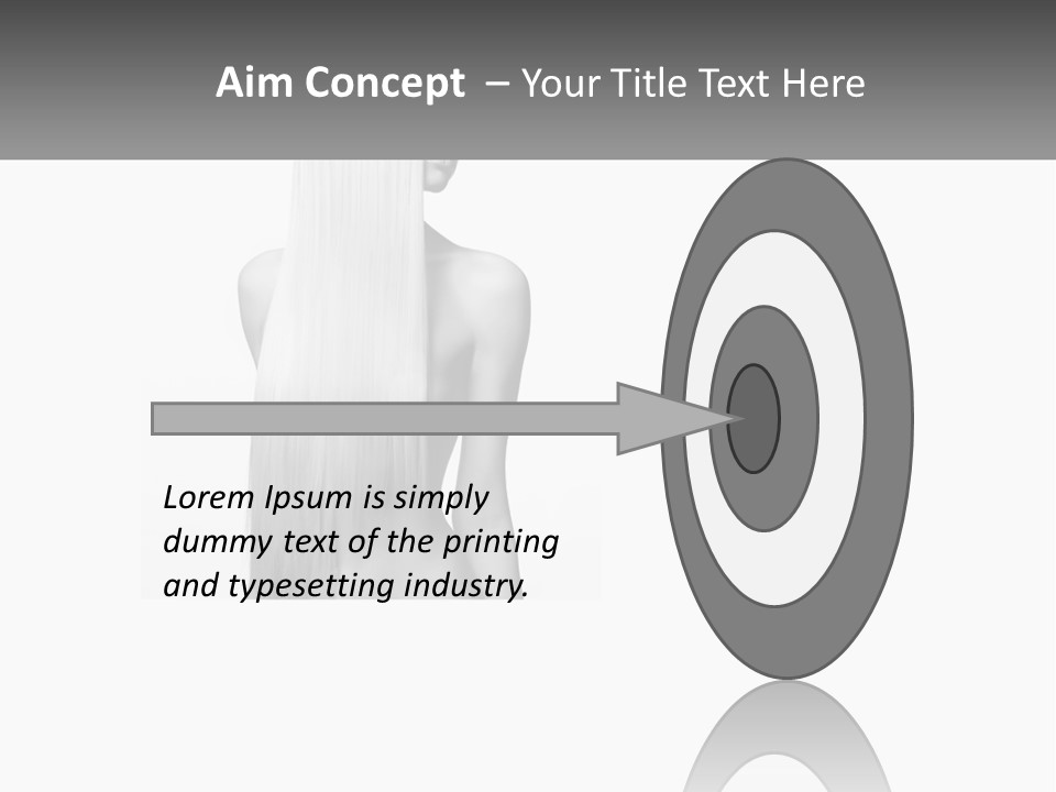 A Woman With Long Hair Is Shown In Black And White PowerPoint Template