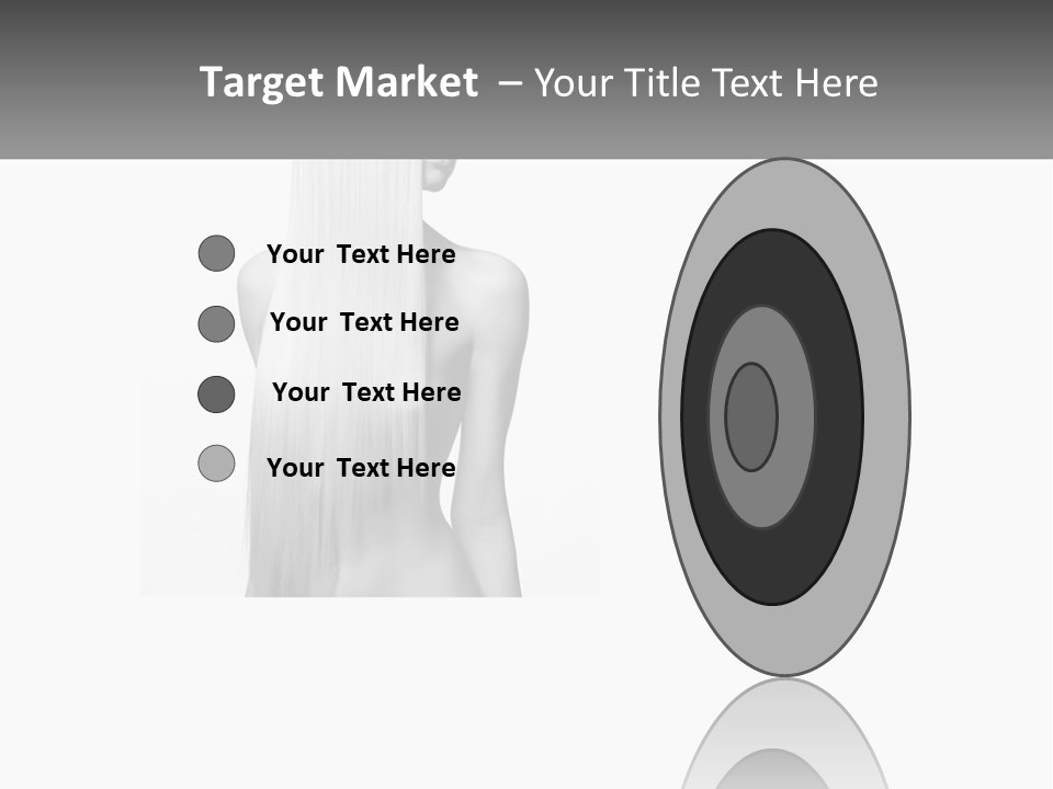 A Woman With Long Hair Is Shown In Black And White PowerPoint Template