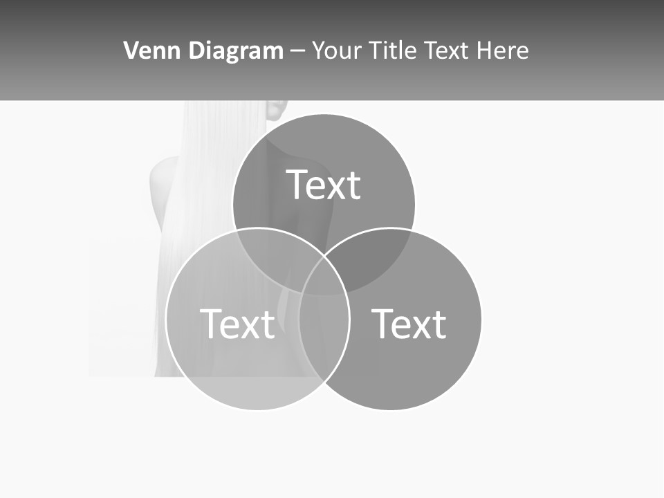 A Woman With Long Hair Is Shown In Black And White PowerPoint Template