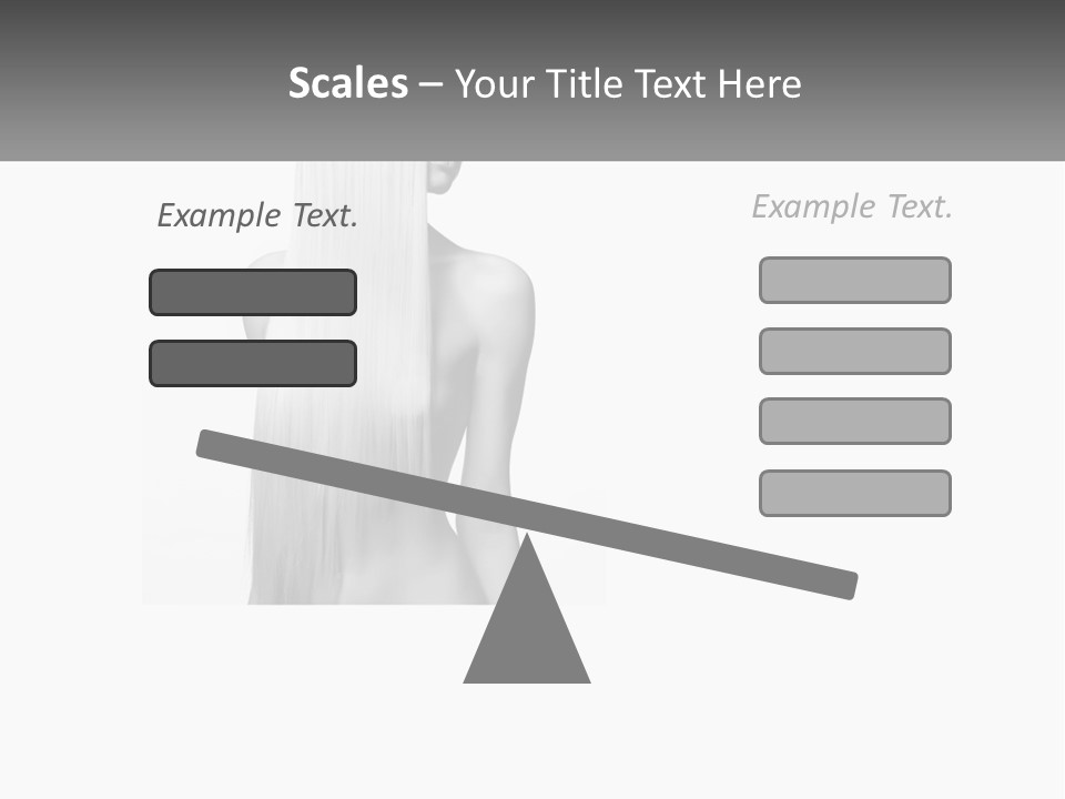 A Woman With Long Hair Is Shown In Black And White PowerPoint Template