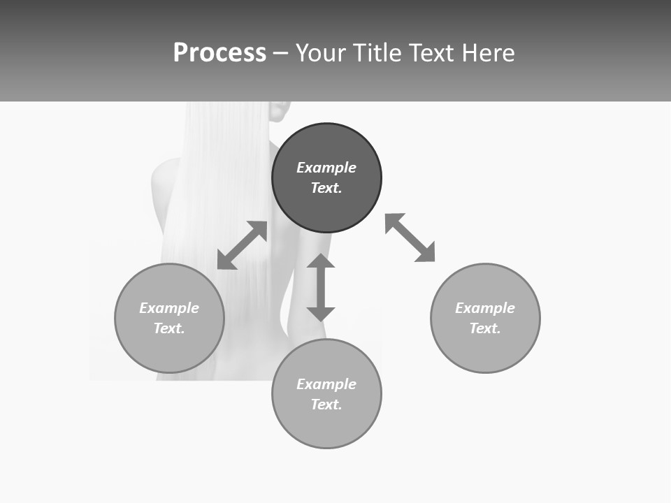 A Woman With Long Hair Is Shown In Black And White PowerPoint Template