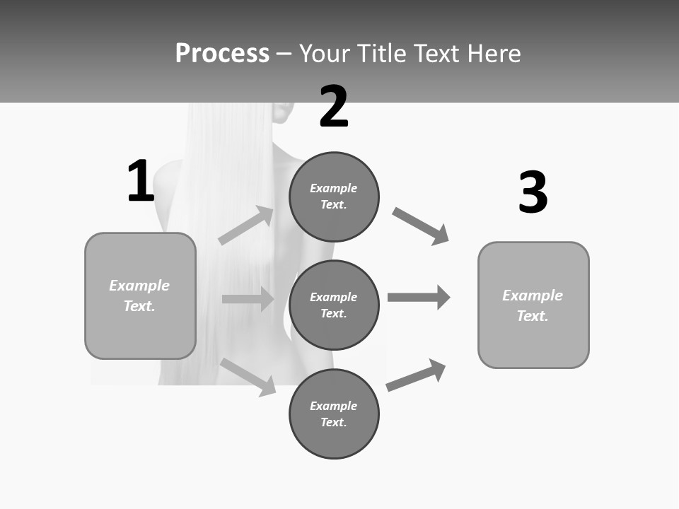 A Woman With Long Hair Is Shown In Black And White PowerPoint Template