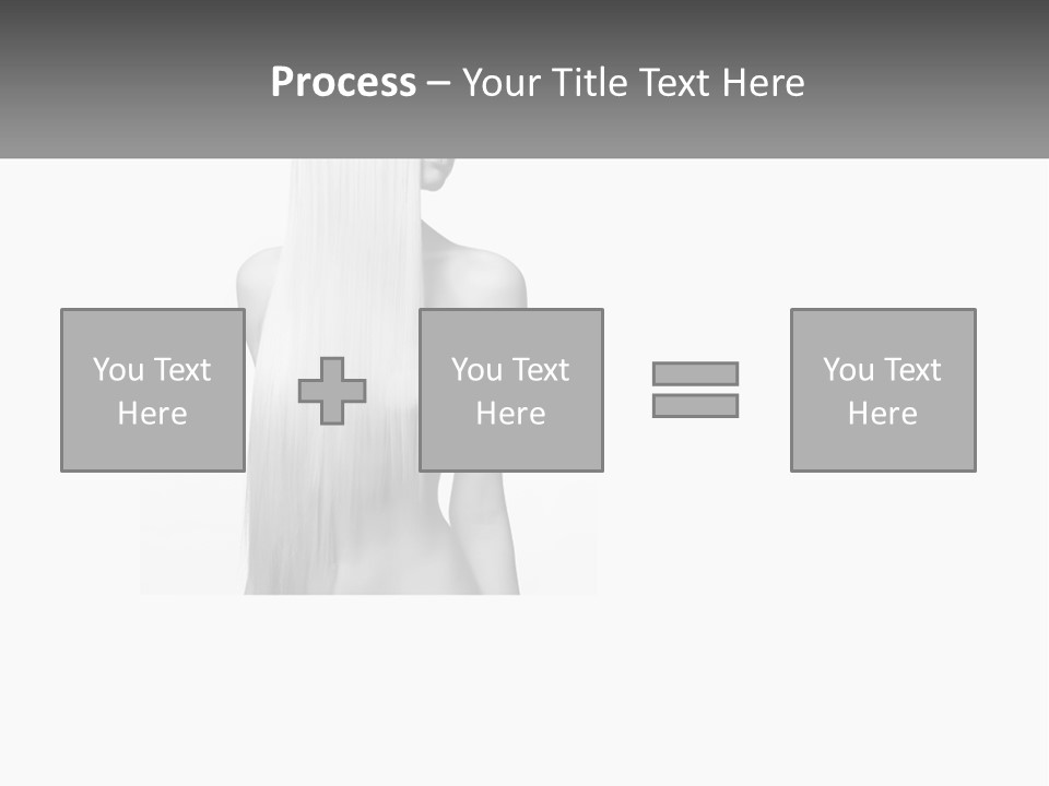 A Woman With Long Hair Is Shown In Black And White PowerPoint Template