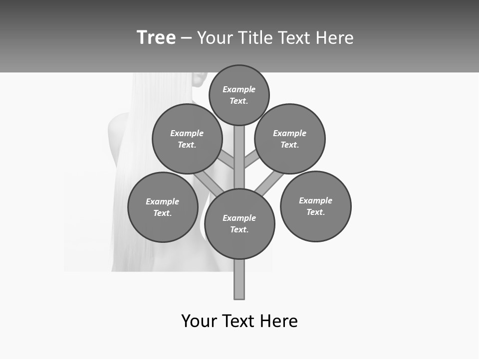 A Woman With Long Hair Is Shown In Black And White PowerPoint Template