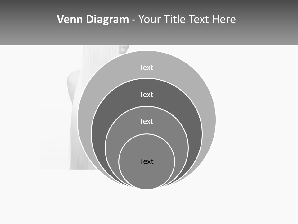 A Woman With Long Hair Is Shown In Black And White PowerPoint Template