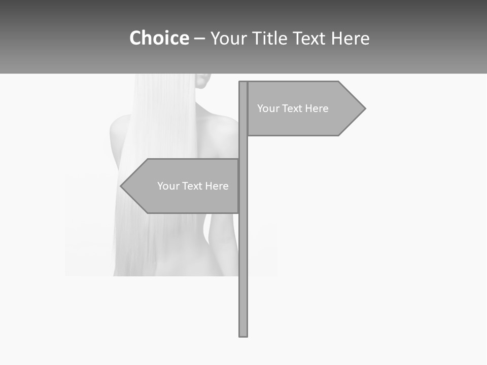 A Woman With Long Hair Is Shown In Black And White PowerPoint Template