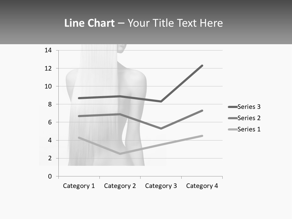 A Woman With Long Hair Is Shown In Black And White PowerPoint Template