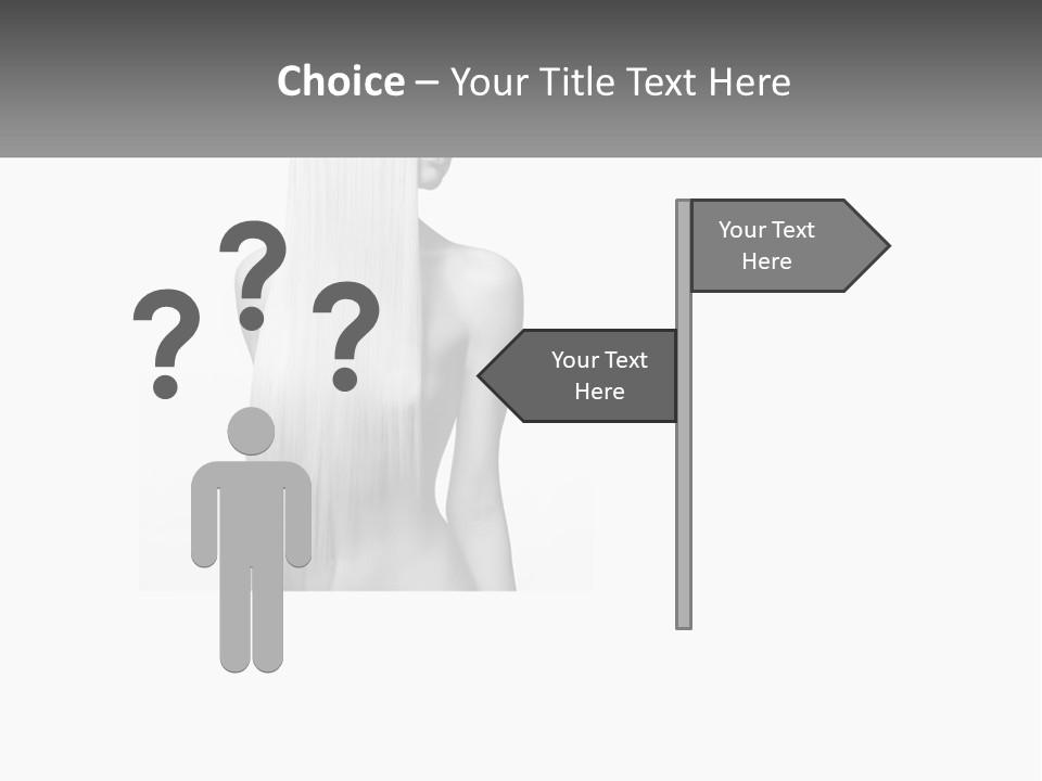 A Woman With Long Hair Is Shown In Black And White PowerPoint Template