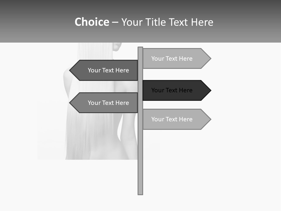 A Woman With Long Hair Is Shown In Black And White PowerPoint Template