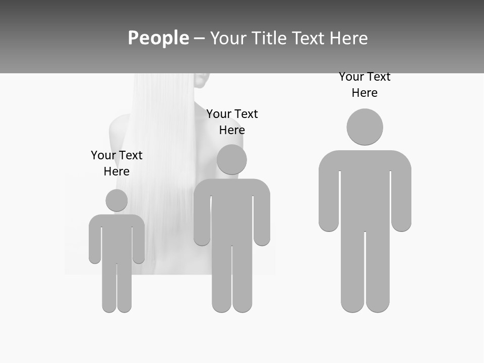 A Woman With Long Hair Is Shown In Black And White PowerPoint Template