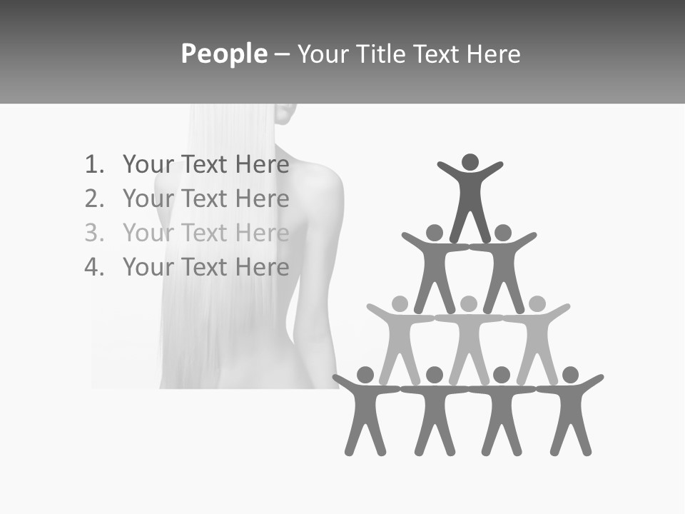 A Woman With Long Hair Is Shown In Black And White PowerPoint Template