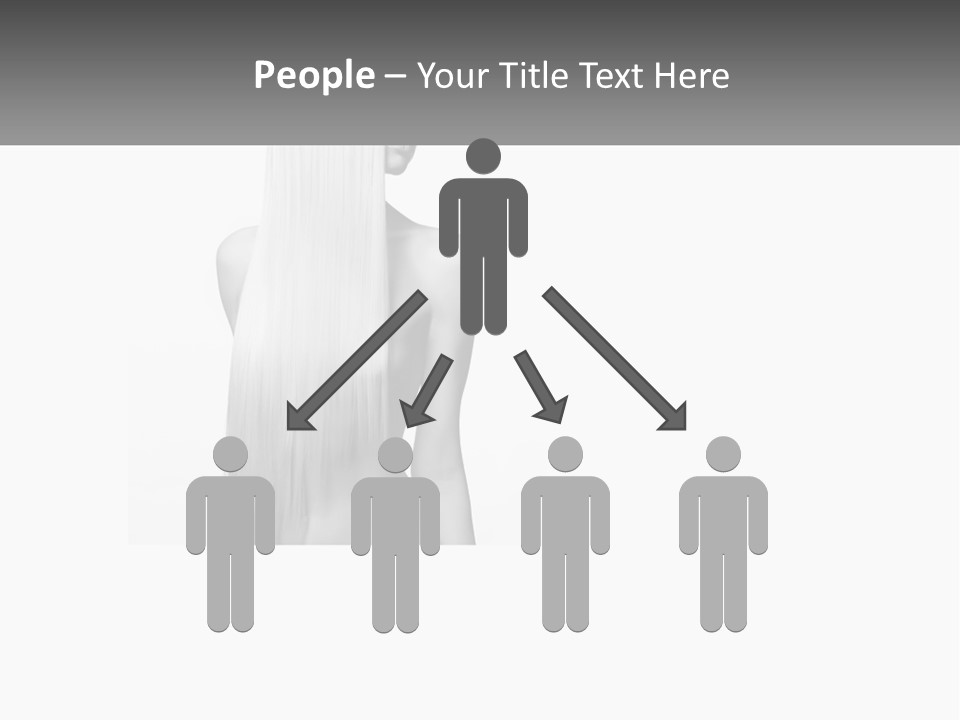 A Woman With Long Hair Is Shown In Black And White PowerPoint Template