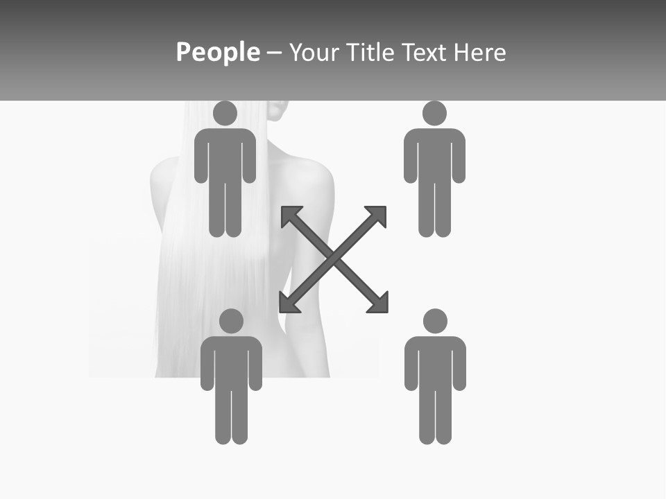 A Woman With Long Hair Is Shown In Black And White PowerPoint Template