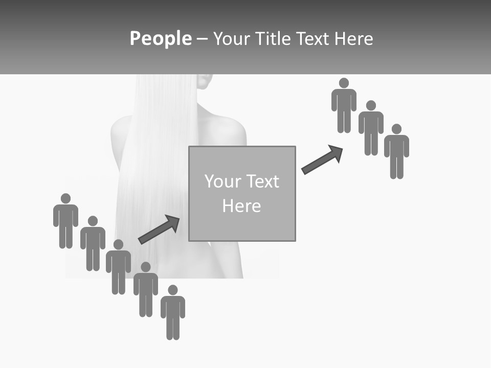 A Woman With Long Hair Is Shown In Black And White PowerPoint Template
