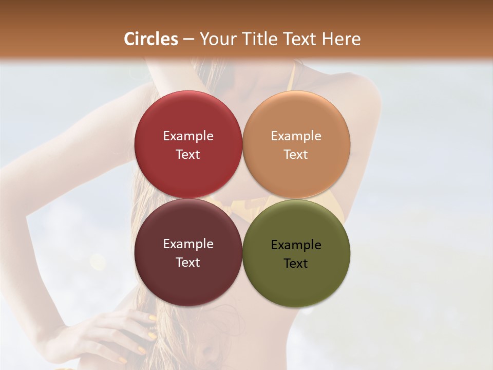 A Woman In A Yellow Bikini And Hat On The Beach PowerPoint Template