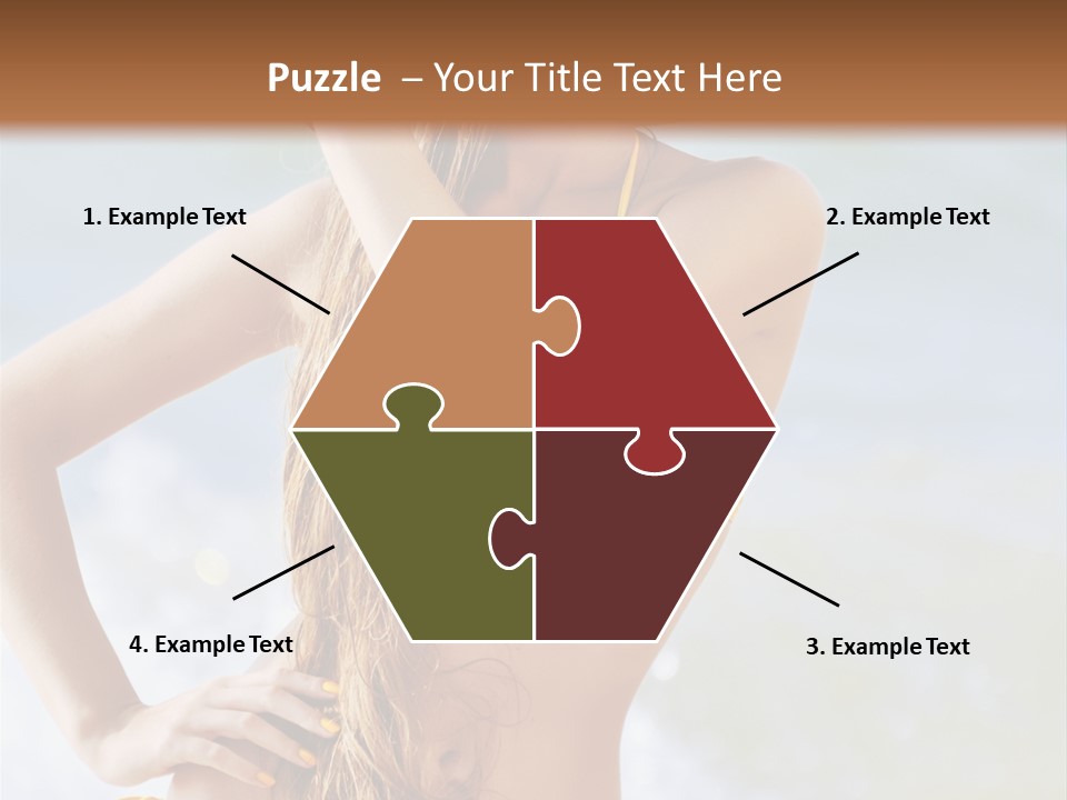 A Woman In A Yellow Bikini And Hat On The Beach PowerPoint Template