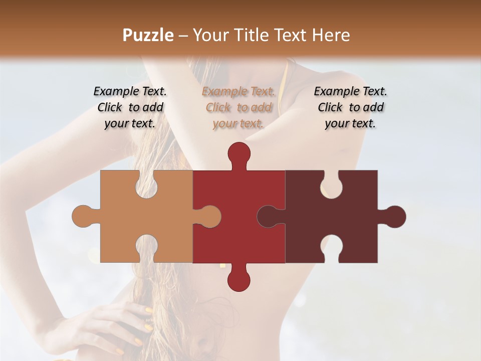 A Woman In A Yellow Bikini And Hat On The Beach PowerPoint Template