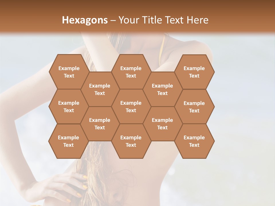 A Woman In A Yellow Bikini And Hat On The Beach PowerPoint Template