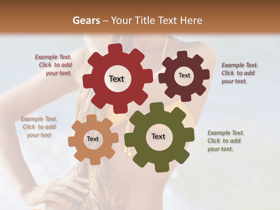 A Woman In A Yellow Bikini And Hat On The Beach PowerPoint Template