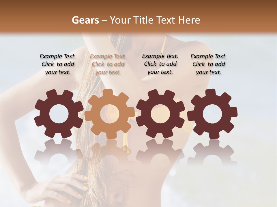 A Woman In A Yellow Bikini And Hat On The Beach PowerPoint Template