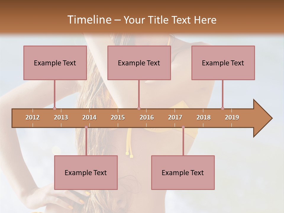 A Woman In A Yellow Bikini And Hat On The Beach PowerPoint Template