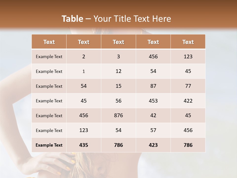 A Woman In A Yellow Bikini And Hat On The Beach PowerPoint Template