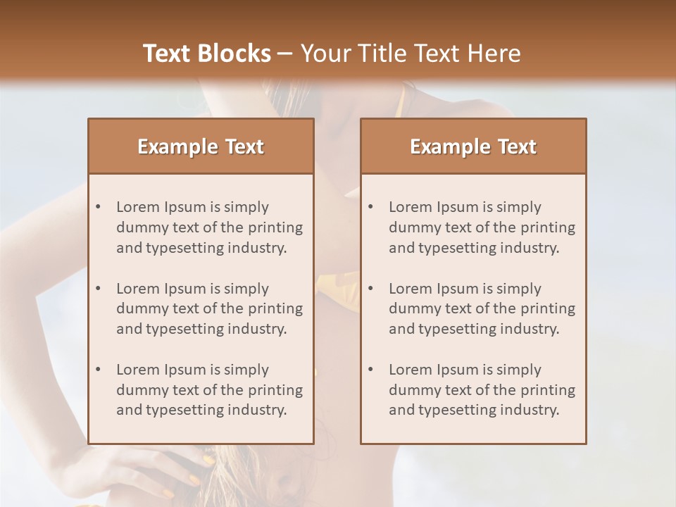 A Woman In A Yellow Bikini And Hat On The Beach PowerPoint Template