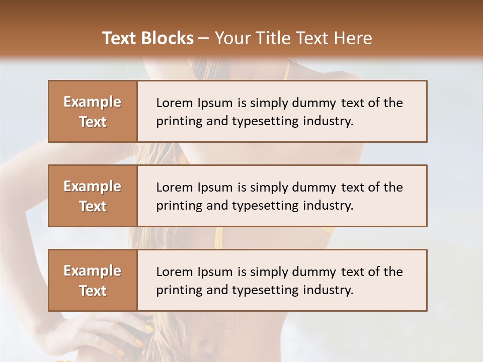 A Woman In A Yellow Bikini And Hat On The Beach PowerPoint Template