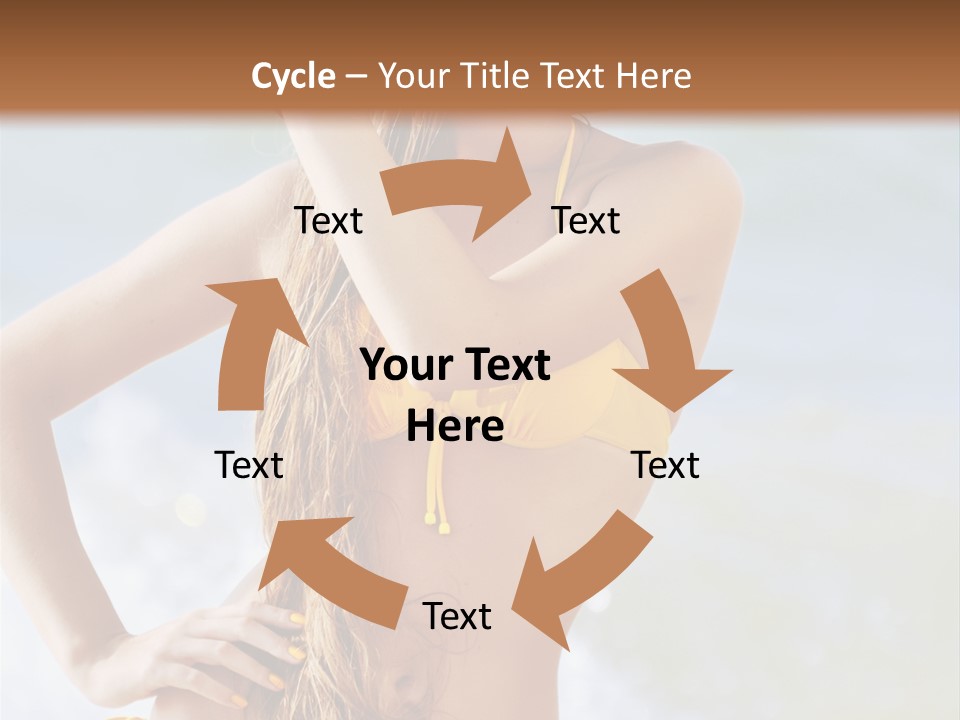 A Woman In A Yellow Bikini And Hat On The Beach PowerPoint Template