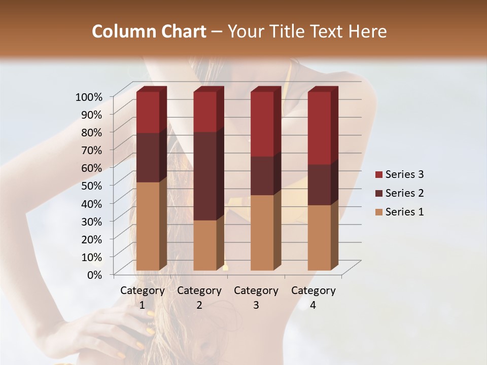 A Woman In A Yellow Bikini And Hat On The Beach PowerPoint Template