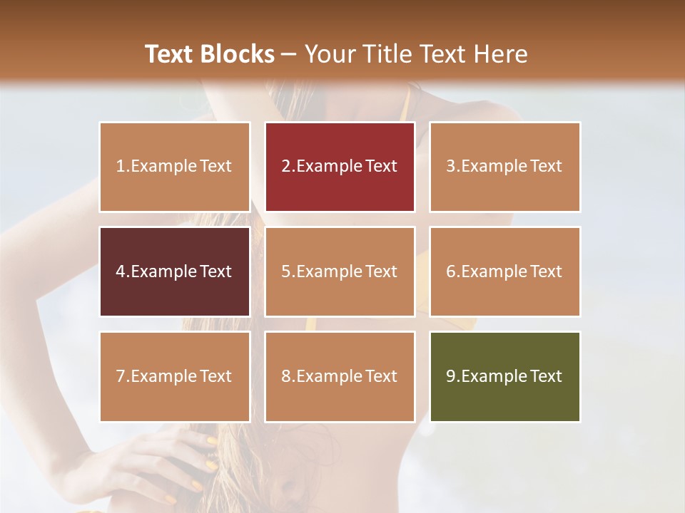 A Woman In A Yellow Bikini And Hat On The Beach PowerPoint Template