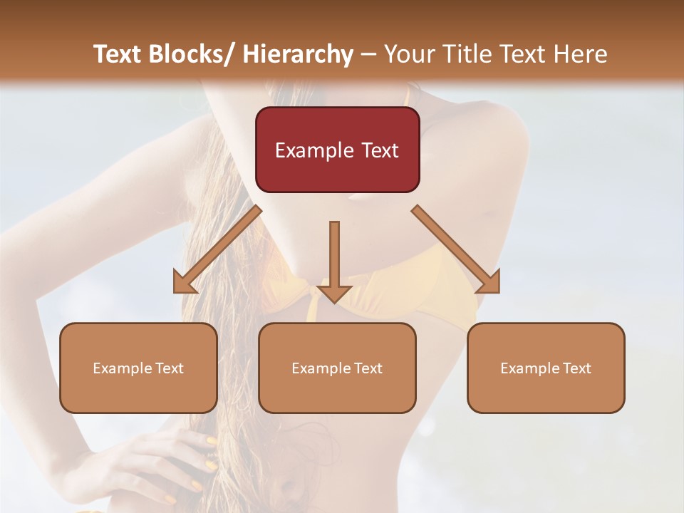 A Woman In A Yellow Bikini And Hat On The Beach PowerPoint Template