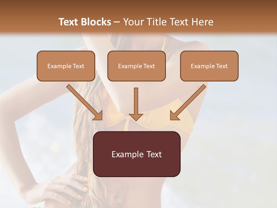 A Woman In A Yellow Bikini And Hat On The Beach PowerPoint Template