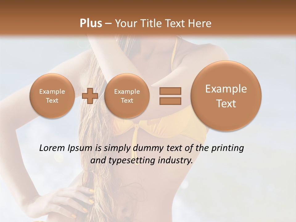 A Woman In A Yellow Bikini And Hat On The Beach PowerPoint Template