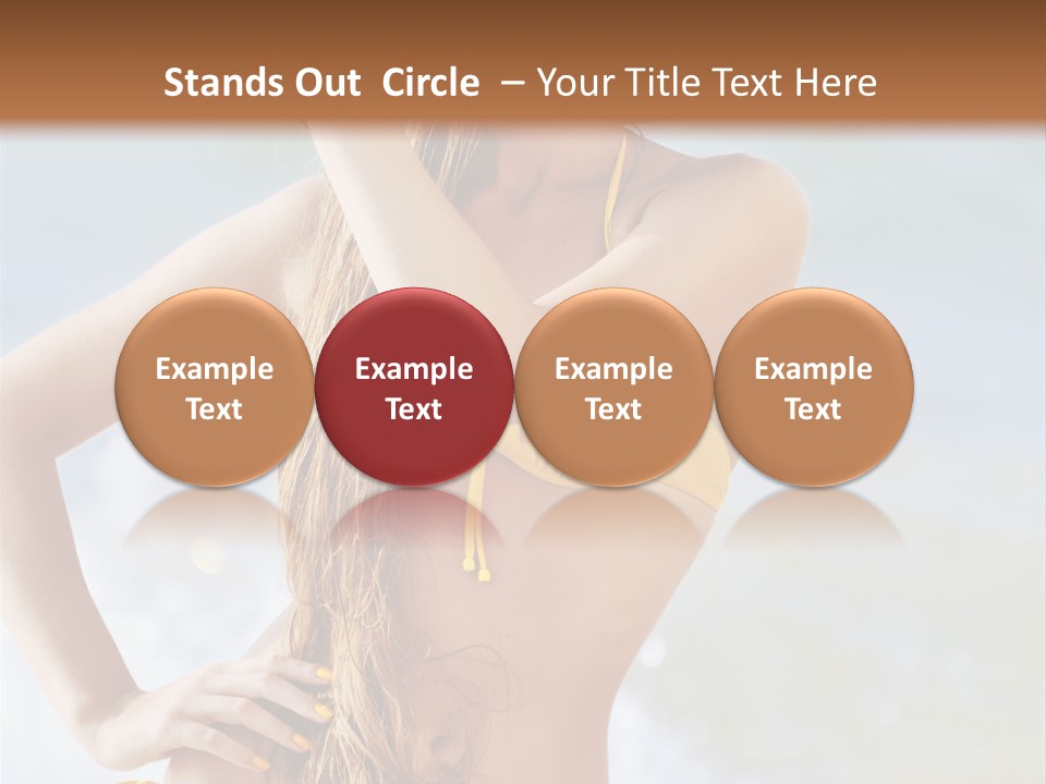 A Woman In A Yellow Bikini And Hat On The Beach PowerPoint Template