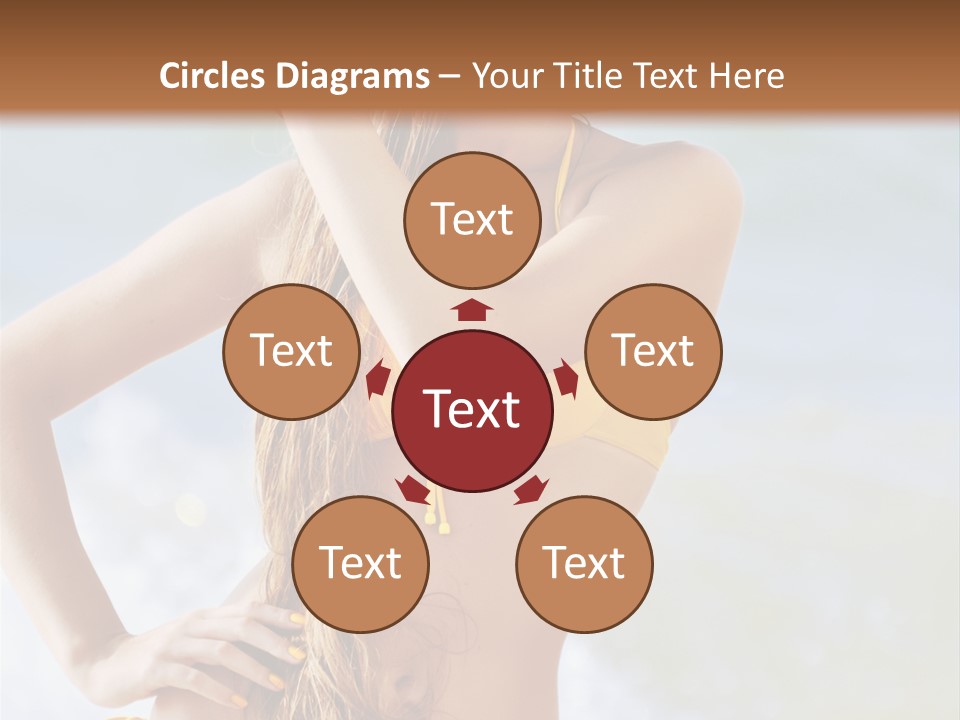 A Woman In A Yellow Bikini And Hat On The Beach PowerPoint Template