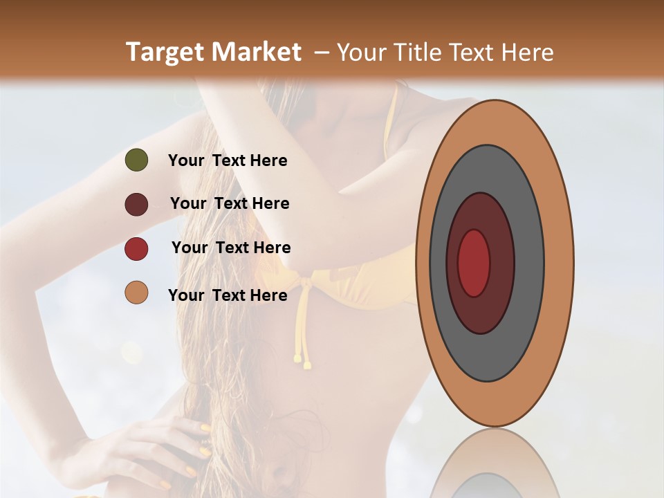 A Woman In A Yellow Bikini And Hat On The Beach PowerPoint Template