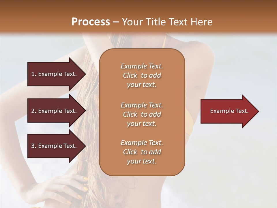 A Woman In A Yellow Bikini And Hat On The Beach PowerPoint Template