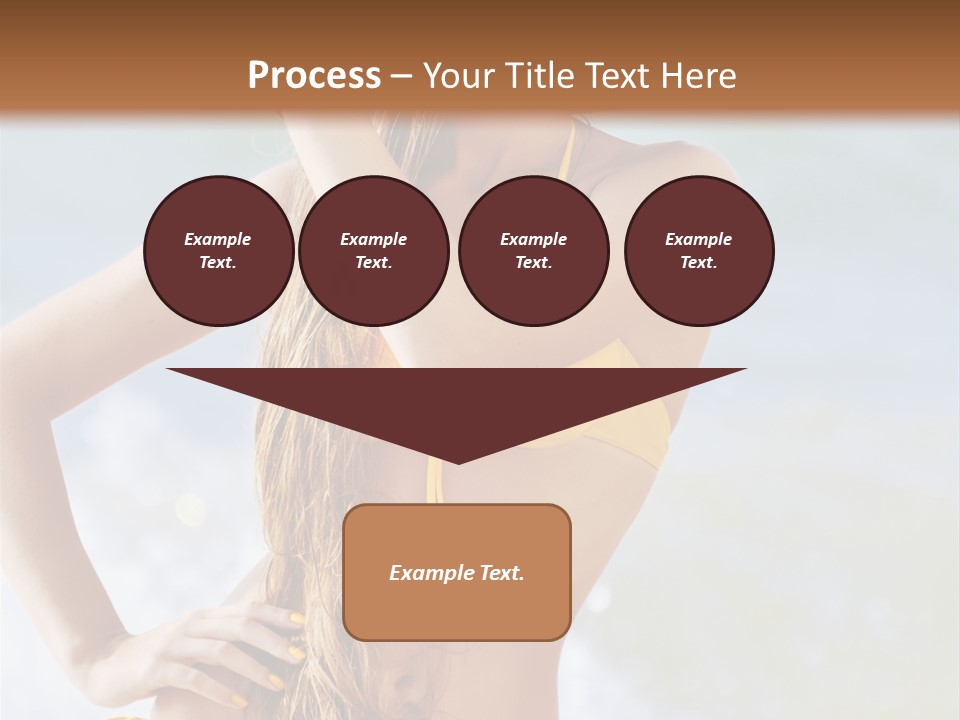 A Woman In A Yellow Bikini And Hat On The Beach PowerPoint Template