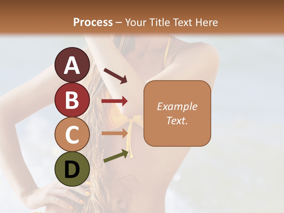 A Woman In A Yellow Bikini And Hat On The Beach PowerPoint Template