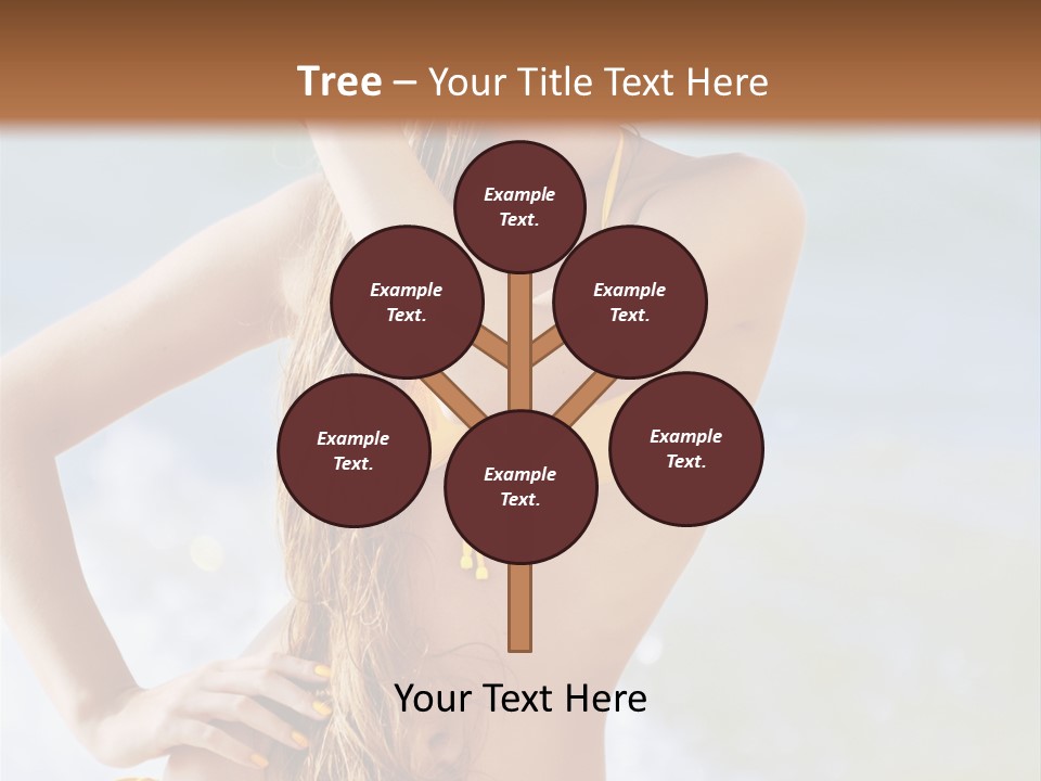 A Woman In A Yellow Bikini And Hat On The Beach PowerPoint Template