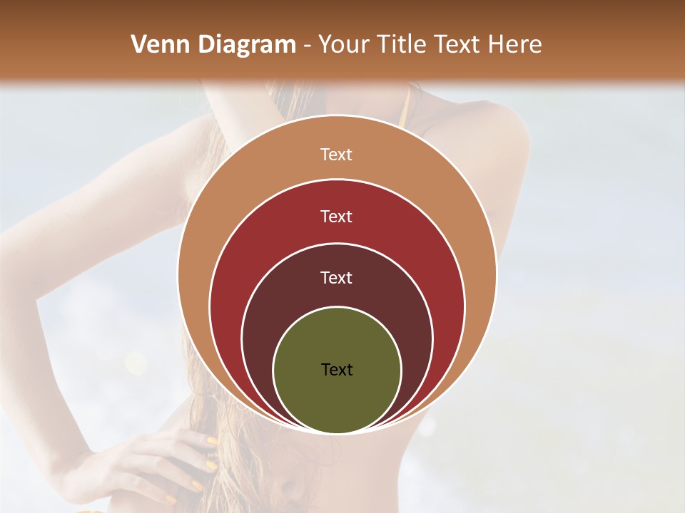 A Woman In A Yellow Bikini And Hat On The Beach PowerPoint Template