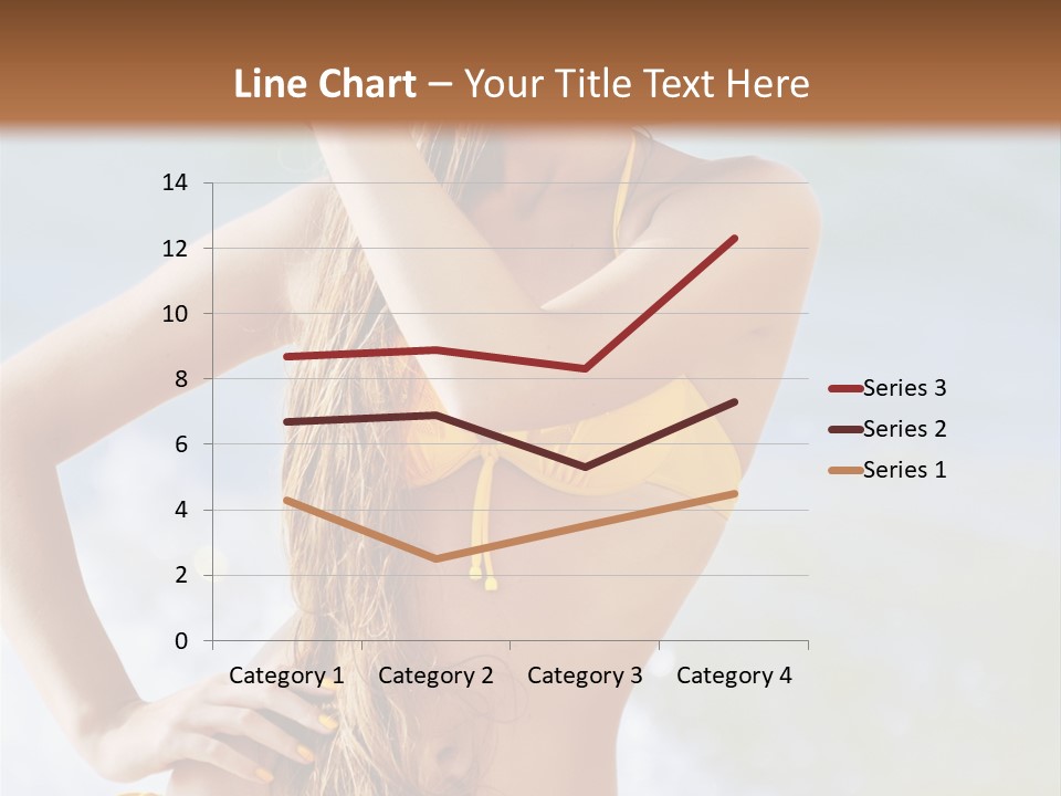 A Woman In A Yellow Bikini And Hat On The Beach PowerPoint Template