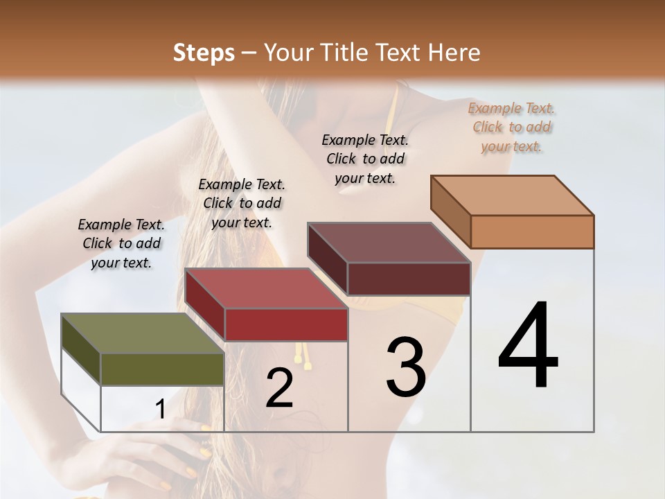 A Woman In A Yellow Bikini And Hat On The Beach PowerPoint Template