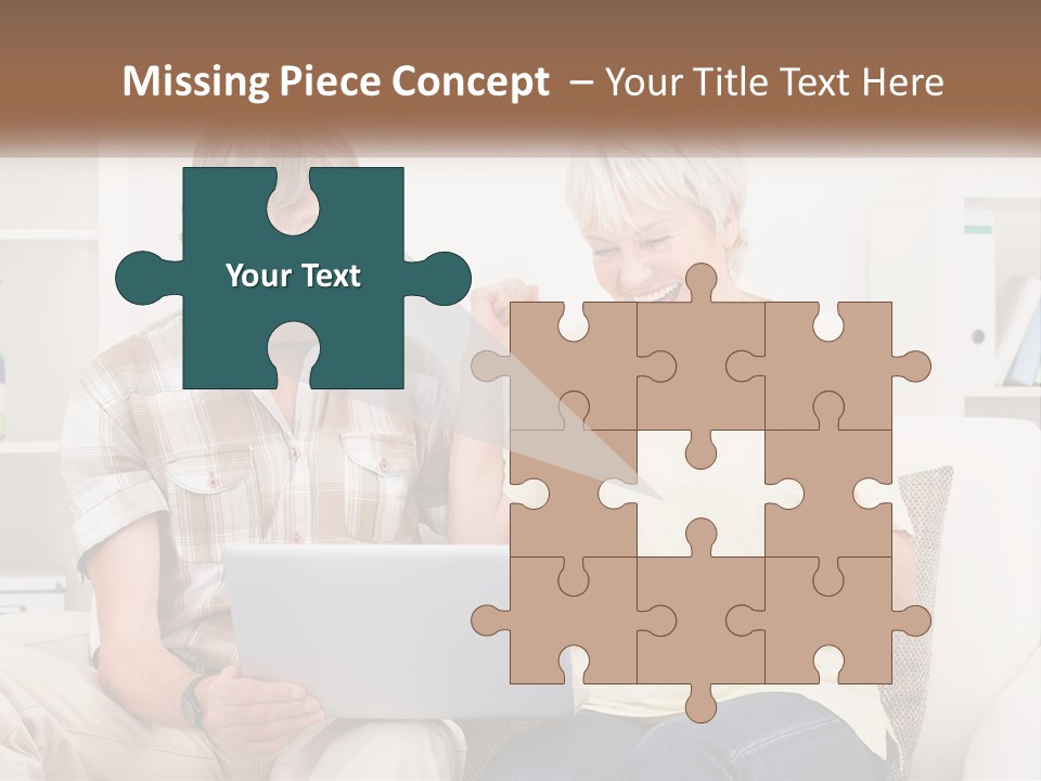 A Man And Woman Sitting On A Couch Holding A Credit Card PowerPoint Template