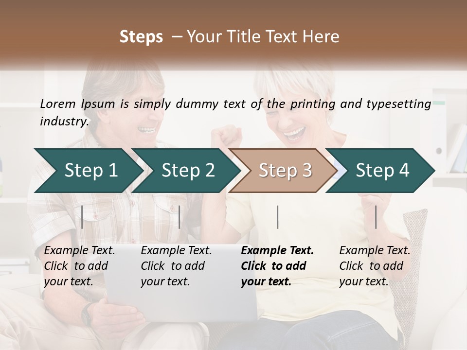 A Man And Woman Sitting On A Couch Holding A Credit Card PowerPoint Template
