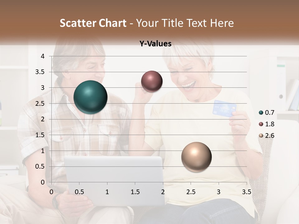 A Man And Woman Sitting On A Couch Holding A Credit Card PowerPoint Template