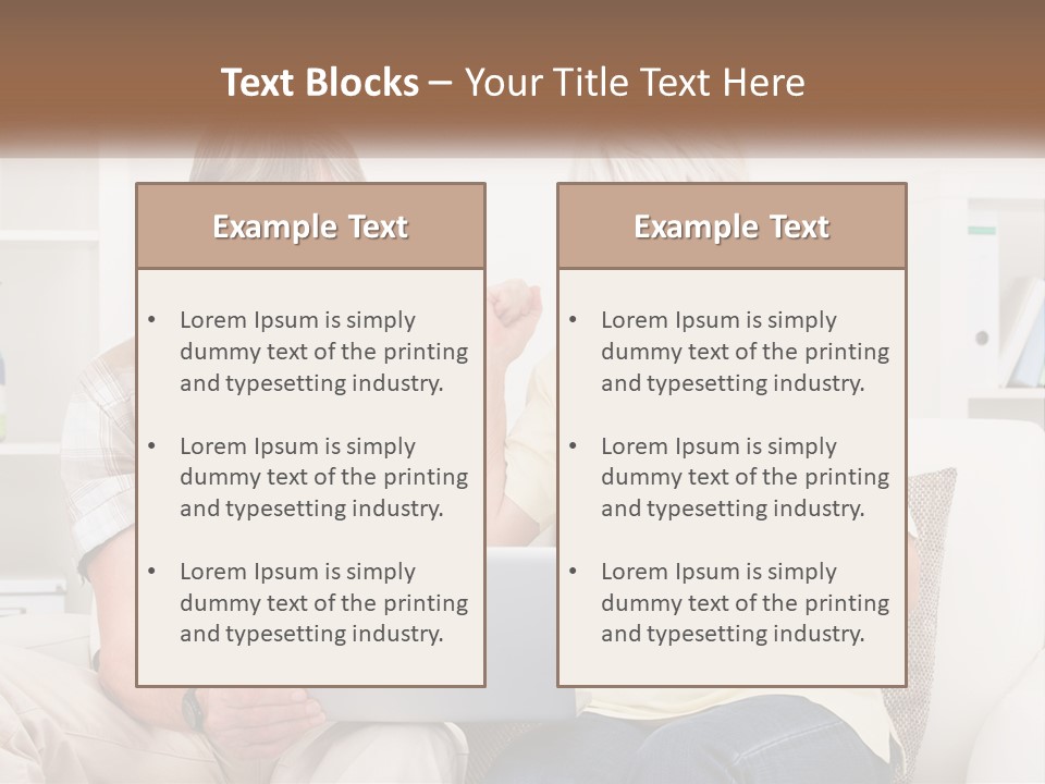 A Man And Woman Sitting On A Couch Holding A Credit Card PowerPoint Template